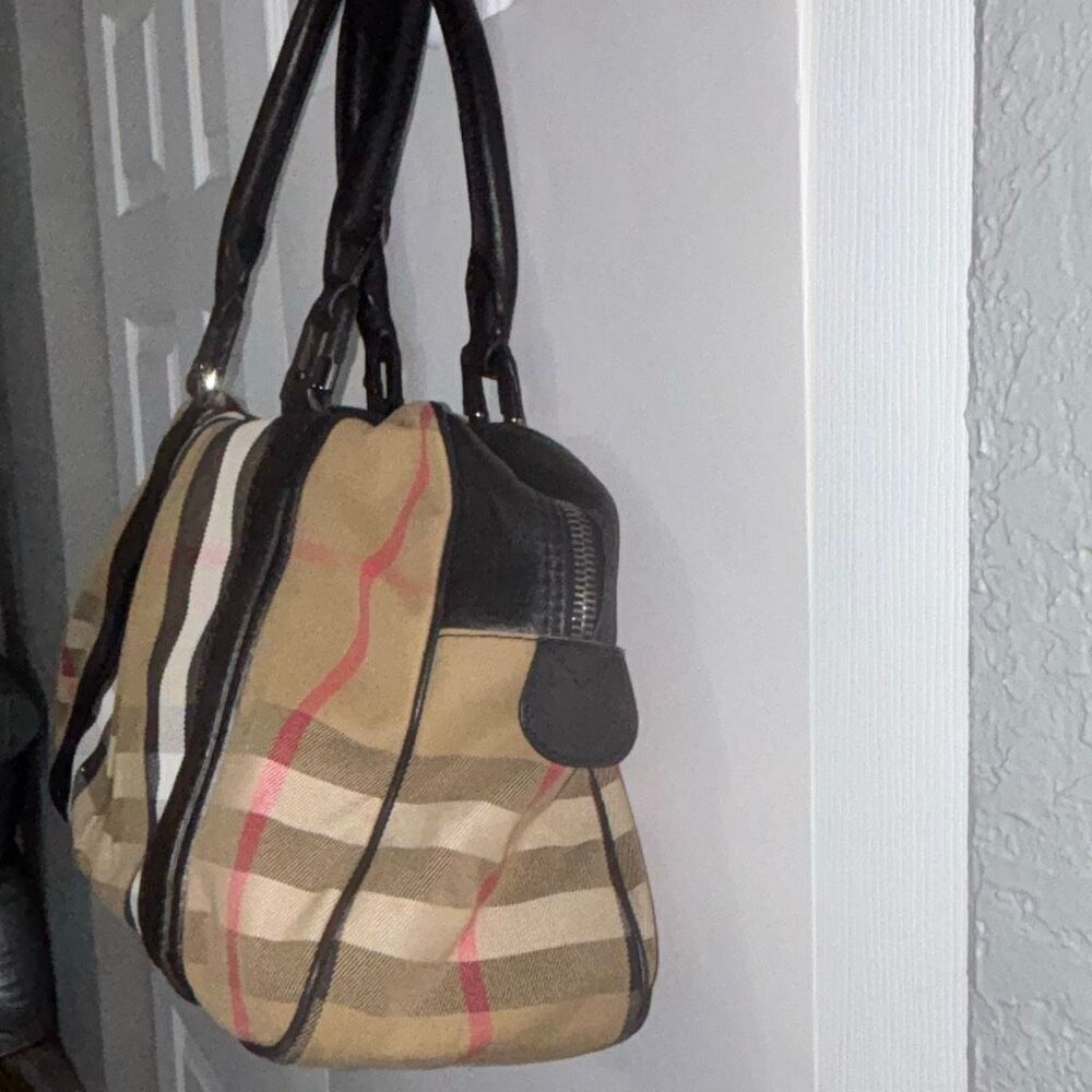 Burberry Knight Bag Purse Satchel signature nova house check XL leather/canvas - Picture 3 of 15